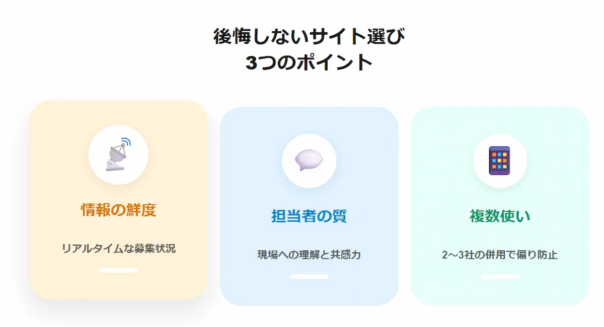 3. おすすめ保育士転職サイトの選び方:後悔しない3つのポイント