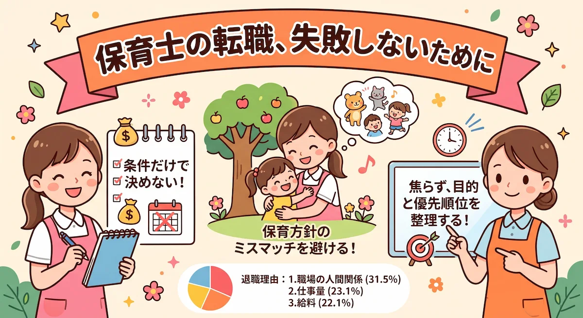 1. 保育士の転職で失敗する主な原因