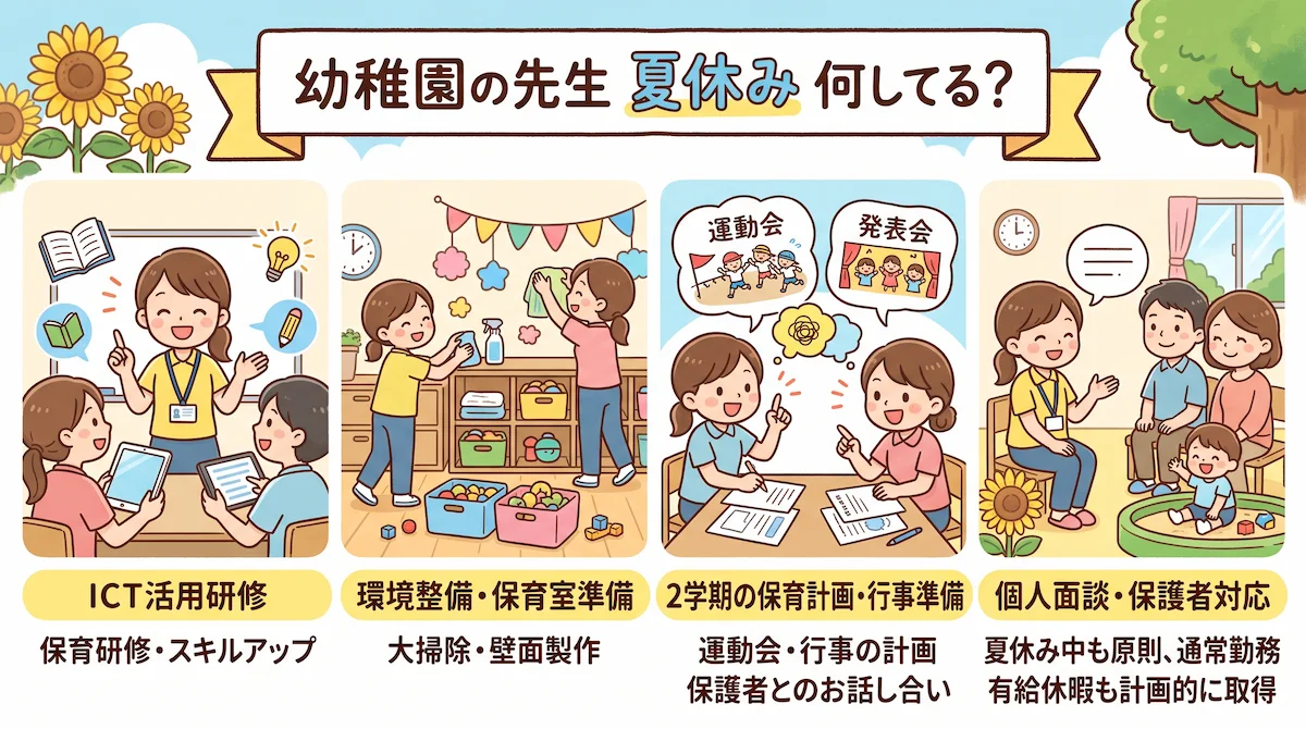 4．幼稚園の夏休みに保育士は何をしている？業務の実態