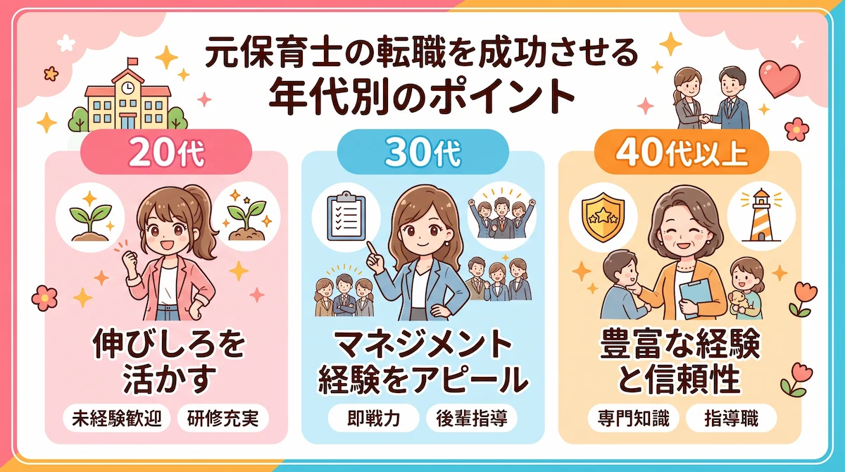 8. 元保育士の転職を成功させる｜年代別のポイント