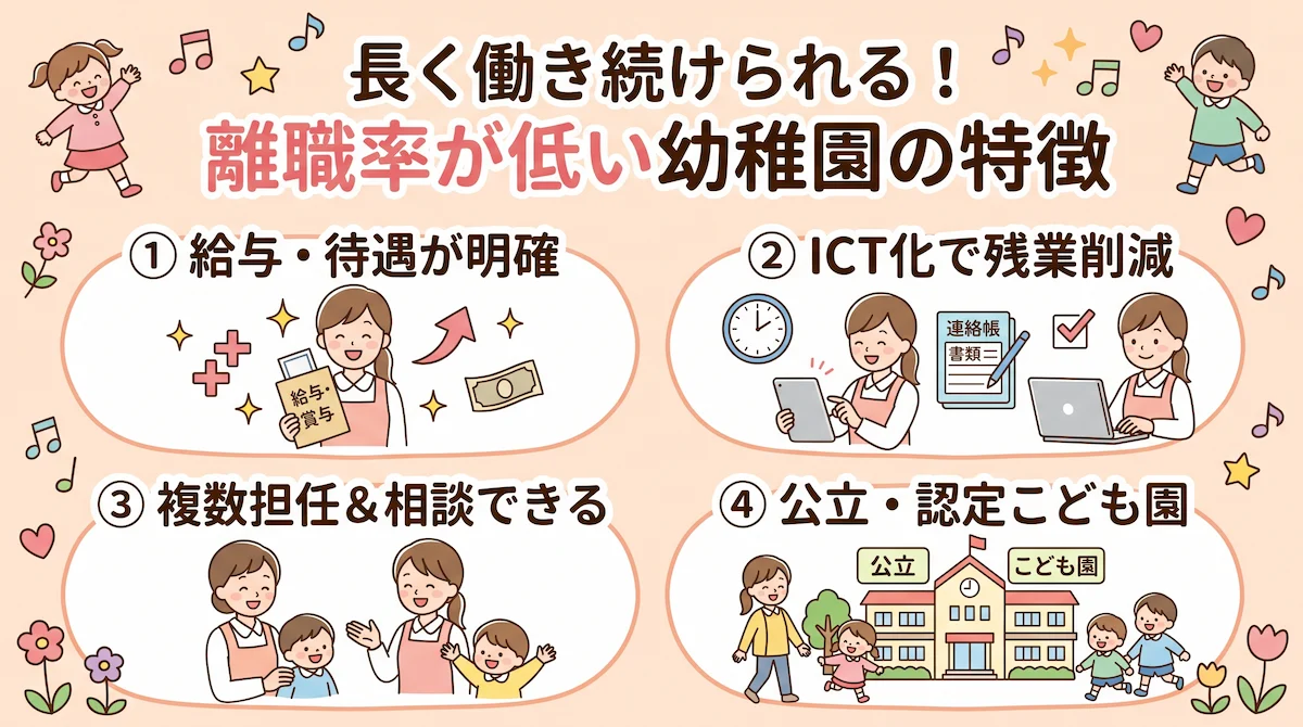 5. 幼稚園教諭の離職率が低い園の特徴と選び方のポイント